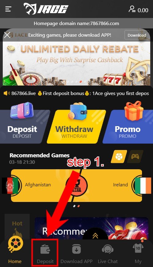 How to deposit Step1