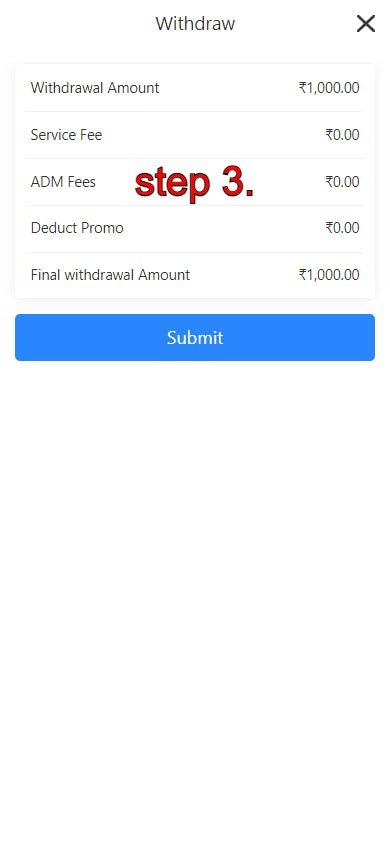 How to withdraw Step 3.