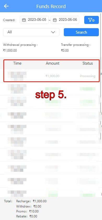 How to withdraw Step 5.